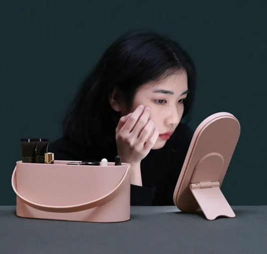 LED Light Storage Box Beauty And Makeup Mirror