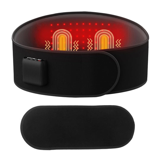 Emicool Lower Back Massager Belt with Four Modes Heating and Massage Ergonomic Back Support Massage Belt Back Massager Belt for Waist and Abdomen