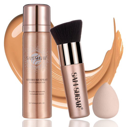 Airbrush Foundation Makeup SprayFull Coverage Foundation Makeup Waterproof & Moisturizing Natural Matte FinishConcealer Foundation for Mature Skin for Smooth Radiant Finish Skin (Warm Beige)
