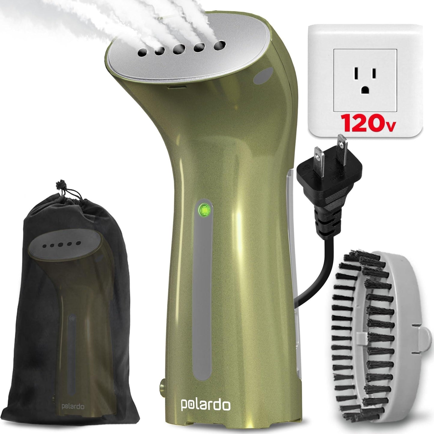 Steamer for Clothes Hand Held Portable Travel Garment Steamer Metal Steam Khaki