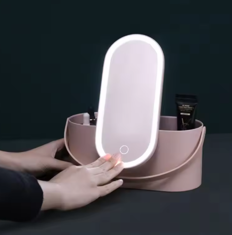 LED Light Storage Box Beauty And Makeup Mirror