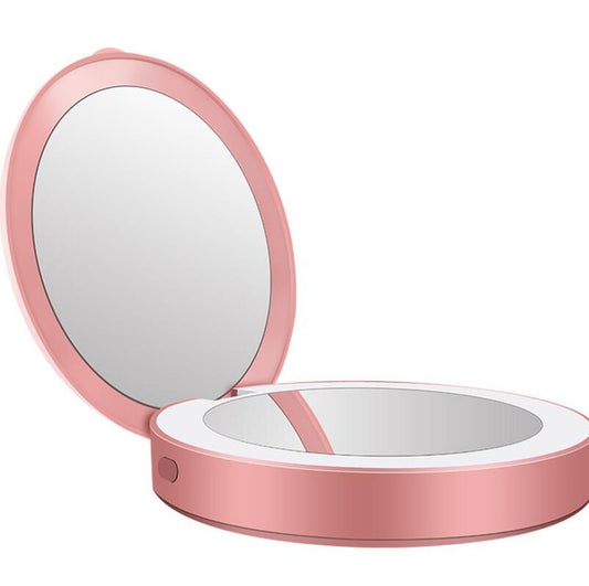 Portable Folding LED Power Bank with Makeup Mirror