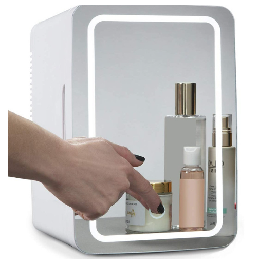 Makeup Mini Fridge with LED Mirror - 8L Capacity