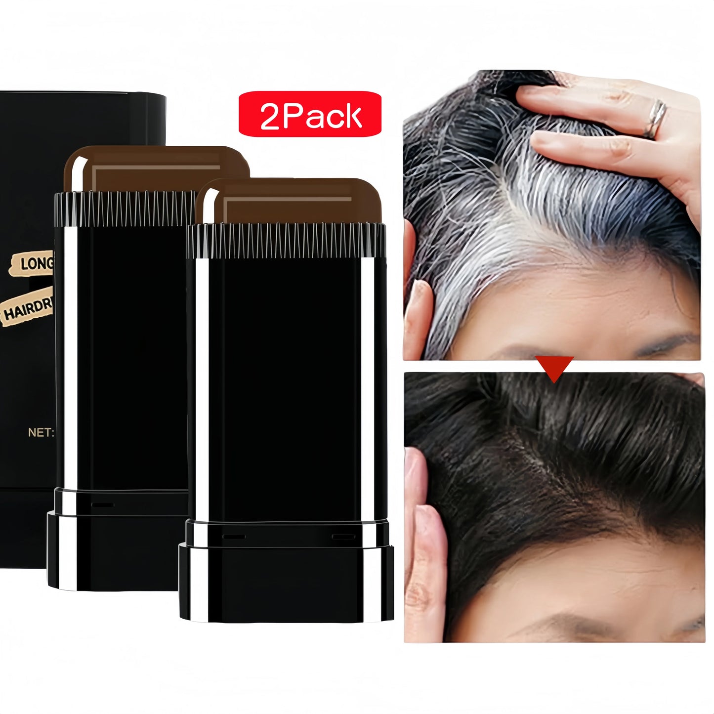 2-Pack Hair Dye Stick & Root Touch-Up Wand (Instant Gray Coverage)