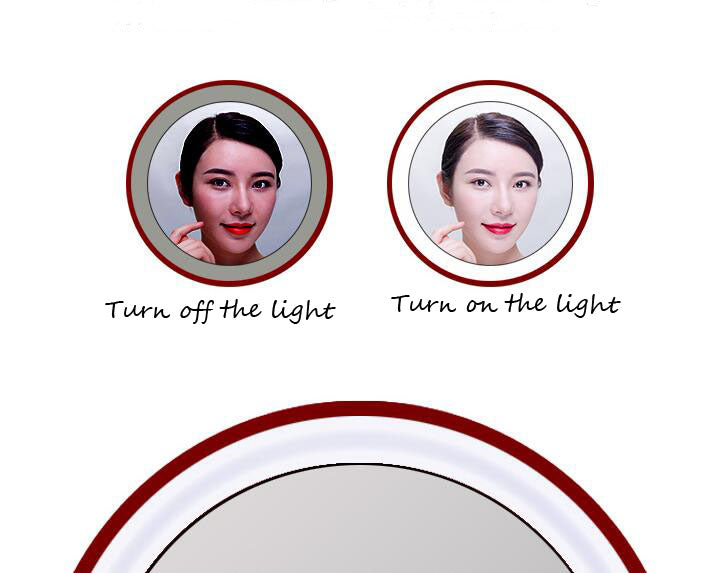 Portable Folding LED Power Bank with Makeup Mirror