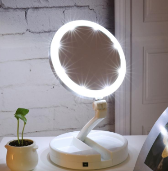 LED Double-Sided Folding Makeup Mirror
