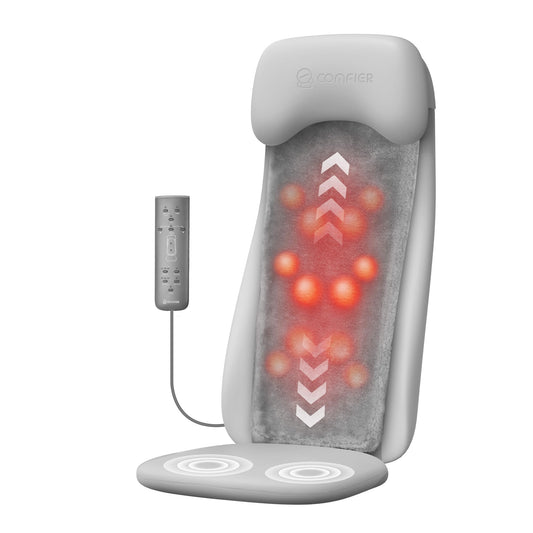 COMFIER Shiatsu Back Massager with Heat Deep Tissue Kneading Chair Massager with Vibration 2D/3D Shiatu Massage Seat Cushion Full Back Massage Chair Pad Gifts for Him Her