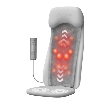 COMFIER Shiatsu Back Massager with Heat Deep Tissue Kneading Chair Massager with Vibration 2D/3D Shiatu Massage Seat Cushion Full Back Massage Chair Pad Gifts for Him Her